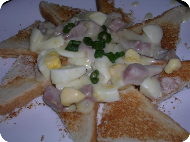 Creamed Ham over Biscuits