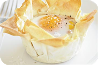 Corn, egg and bacon tarts 