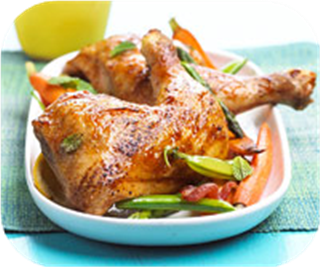 Chicken with asparagus & peas 