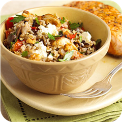 Bulgur-mushroom stovetop pilaf 