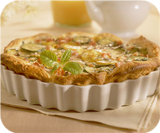 Herbed ham and vegetable quiche 