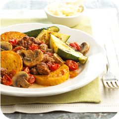 Polenta-sausage bowl 