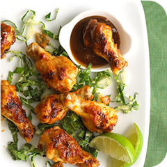 Thai chicken wings with peanut sauce 