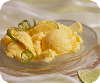 Lime and lemon ice cream 