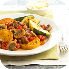 Polenta-sausage bowl 