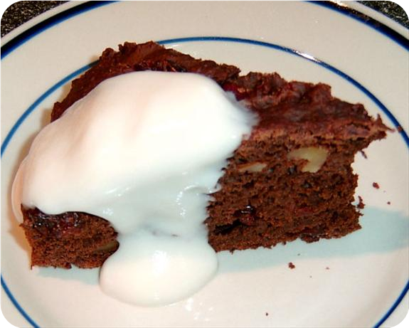 Chocolate Walnut Cranberry Cake (Light)