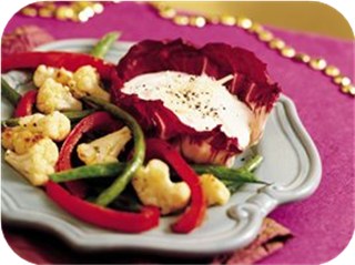 Roasted Vegetables with Creamy Caesar Dip