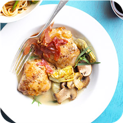 Chicken thighs with artichokes 