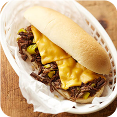 Philly Cheese Pot Roast Sandwiches