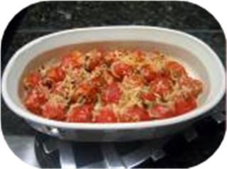 Baked Cherry Tomatoes with Parmesan Topping