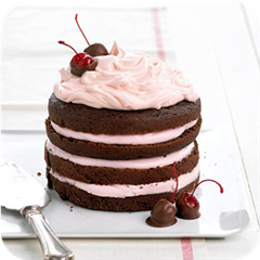 Chocolate-cherry stack cake