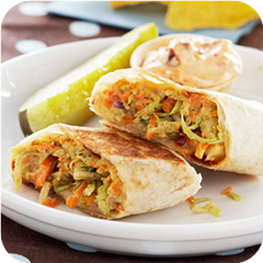 Veggie wrap grilled cheese