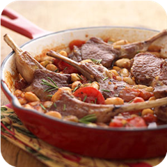 Tuscan lamb chop skillet 