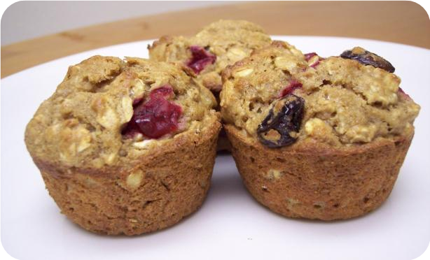 Oatmeal Cranberry Applesauce Muffins