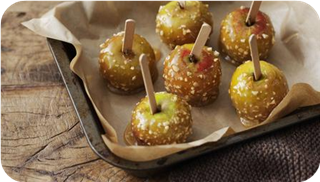 Nutty toffee apples