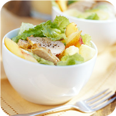 Roast pork salad with ginger-pineapple dressing 
