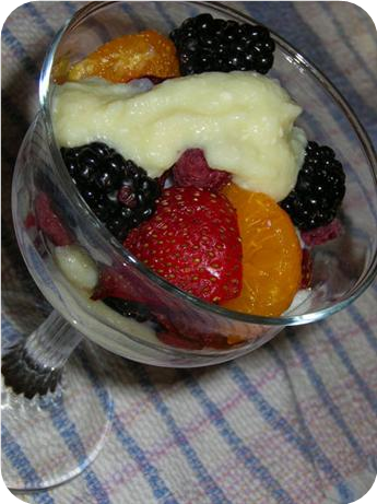 Fresh Fruit With Vanilla Custard Sauce