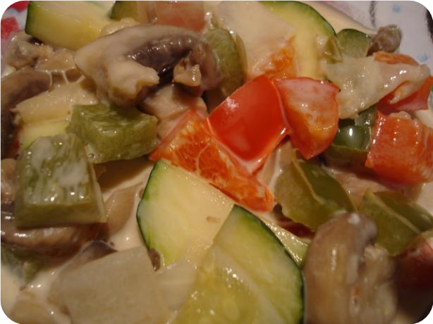 Mediterranean Vegetables in a Creamy White Wine Sauce