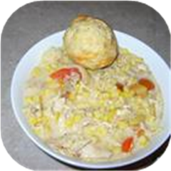 Creamy Chicken with Corn, Tarragon and Tomatoes
