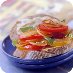 Sauteed Onion & Tomato Sandwiches