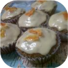 Fluffy Carrot Muffins with Cream Cheese Frosting