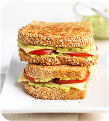 Tomato-edamame grilled cheese 