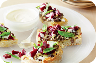 Lamb and beetroot pizza 