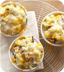 Cheesy mashed potato pots 