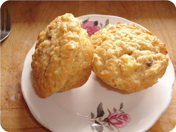 Pineapple Carrot Raisin Muffins