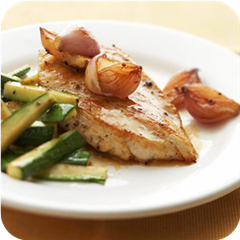 Pan-roasted chicken with shallots 