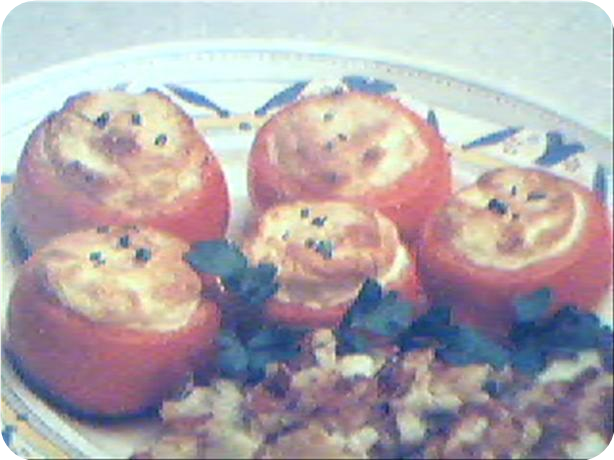 Cheese Souffle in Tomatoes