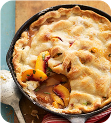 Grilled skillet peach pie 