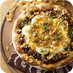 Chili Beef Pie with Biscuit Crust