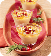 Maple Creme Brulee with Cranberries and Hazelnuts 