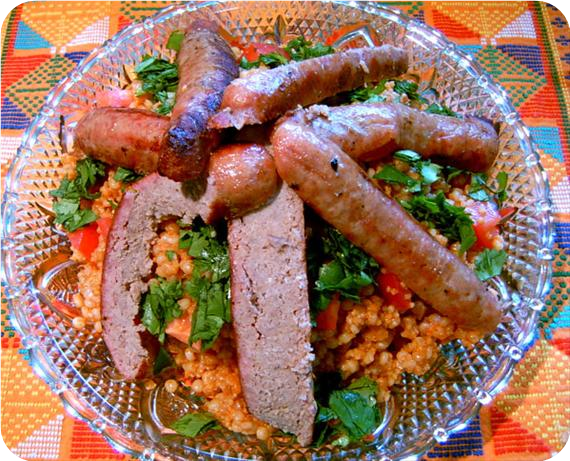 Tunisian Couscous Salad With Grilled Sausages