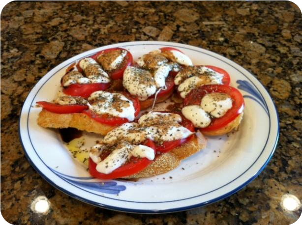 Fresh Tomato and Mozzarella on Toast