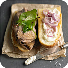 Salt-cured roast beef for sandwiches 