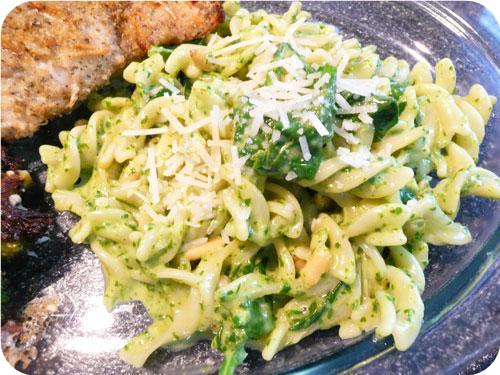 Fusilli With Glorious Green Spinach Sauce