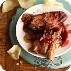 Pork Ribs in Raspberry Chipotle Sauce
