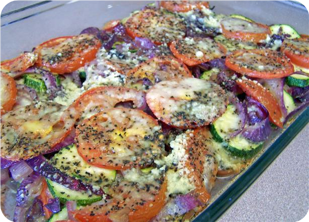 Zucchini, Onion and Tomato Bake