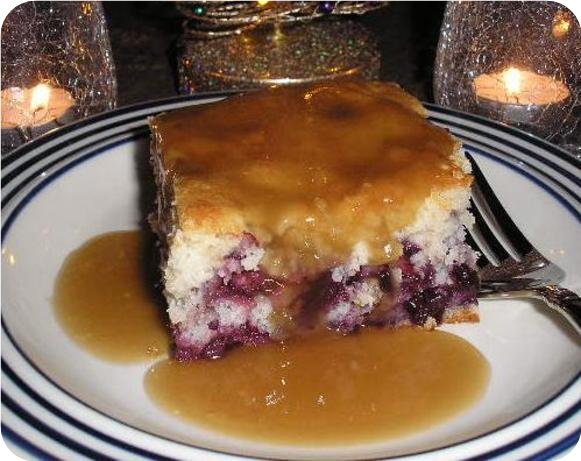Blueberry Cake With Brown Sugar Sauce