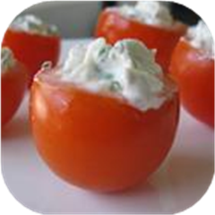 Cherry Tomatoes Filled with Goat Cheese