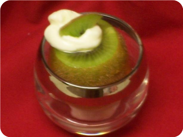 Kiwis With Honey and Whip Cream