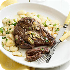 Pan-fried garlic steak 