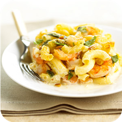 Pesto shrimp mac & cheese 