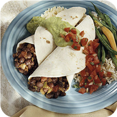 Black bean and chayote burritos 