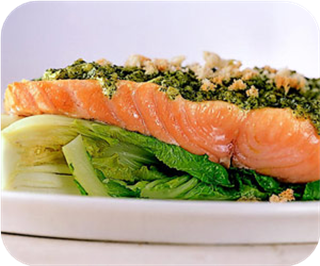 Salmon with pesto mayo