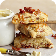 Bacon and dried tomato scones 