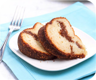 Amaretto cake with cinnamon swirl 