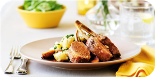 Roast Rack of Lamb with Crushed Potatoes